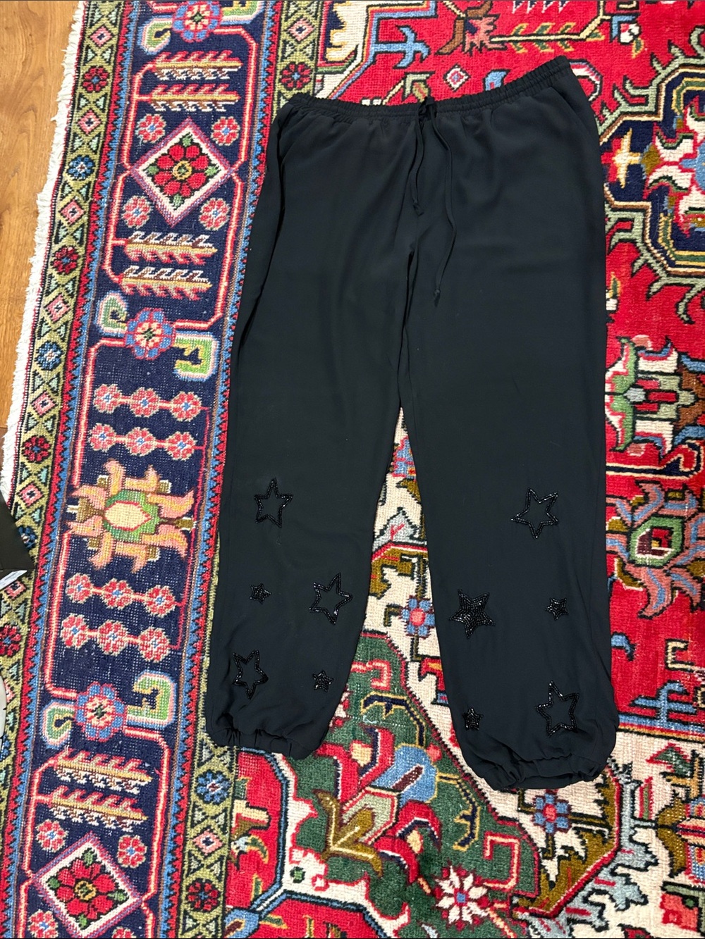Chaser silky joggers with sequin stars size Medium